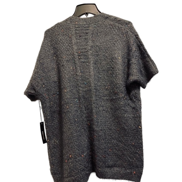 BCBGMAXAZRIA CARDIGAN CHUNKY CONFETTI KNIT SWEATER OPEN FRONT GRAY COLOR SIZE L - Picture 6 of 12